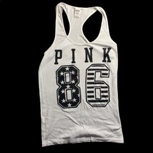 PINK Victoria's Secret 86 White Tank Top